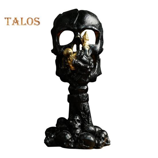 Halloween Lebka Svícen Gothic No Speak Černá Bílá Skelet Pryskyřice Stojan na svíčku Vonná čajová svíčka Dekorační stolek na svícen