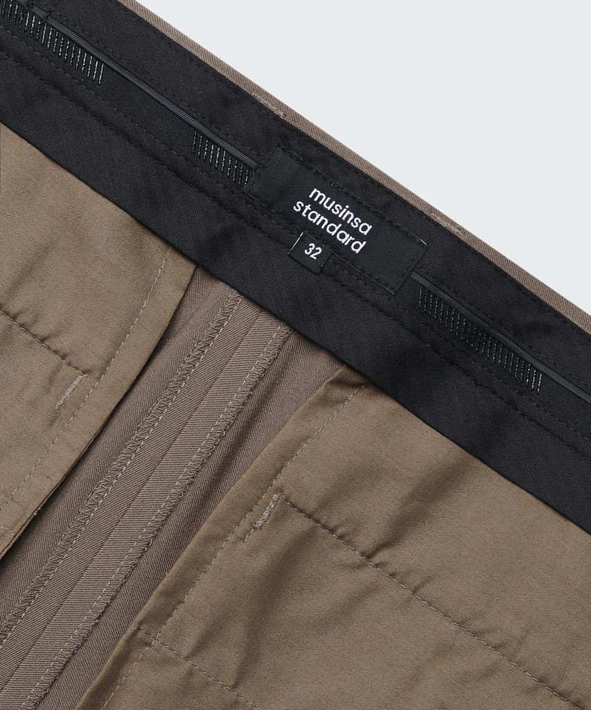 MUSINSA STANDARD Wide Hidden Banding Slacks [Light Brown]