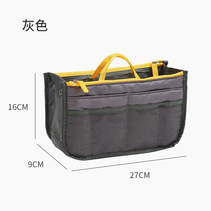 Multi Functional Insert Organizer Bag Double Zipper Storage Bag Travel Cosmetic Organizer with Multiple Pockets and Handle for Easy Carrying