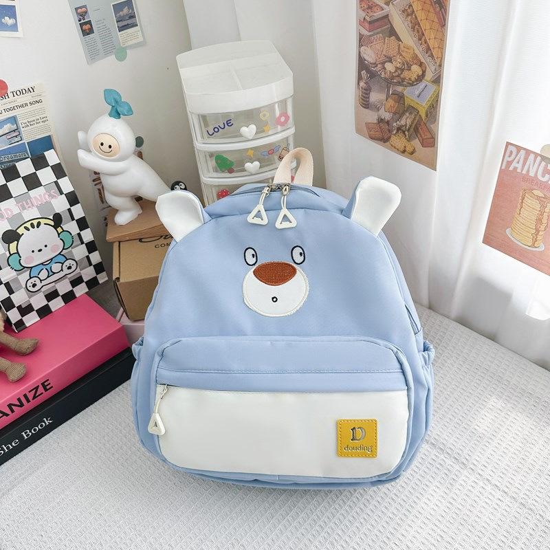 Children Little Bear Backpack Zipper Design Adjustable Shoulder Straps Schoolbag