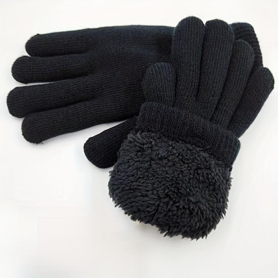 WarmthPlus Thermal Gloves - Outdoor Recreation Hiking & Outdoor Recreation Clothing - Lightweight, Five-Fingered, Fur Lined, Knitted Gloves