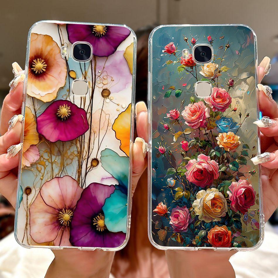 For Huawei Honor 5X GR5 2015 2016 KII-L21 L22 Elegant Floral Butterfly Phone Case For Honor5X KIW-L22 Soft Silicone TPU Cases