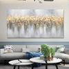 Abstract Gold Foil Floral Painting Thick Texture Canvas Painting Modern Wall Art Home Decorative Paintings For Living Room