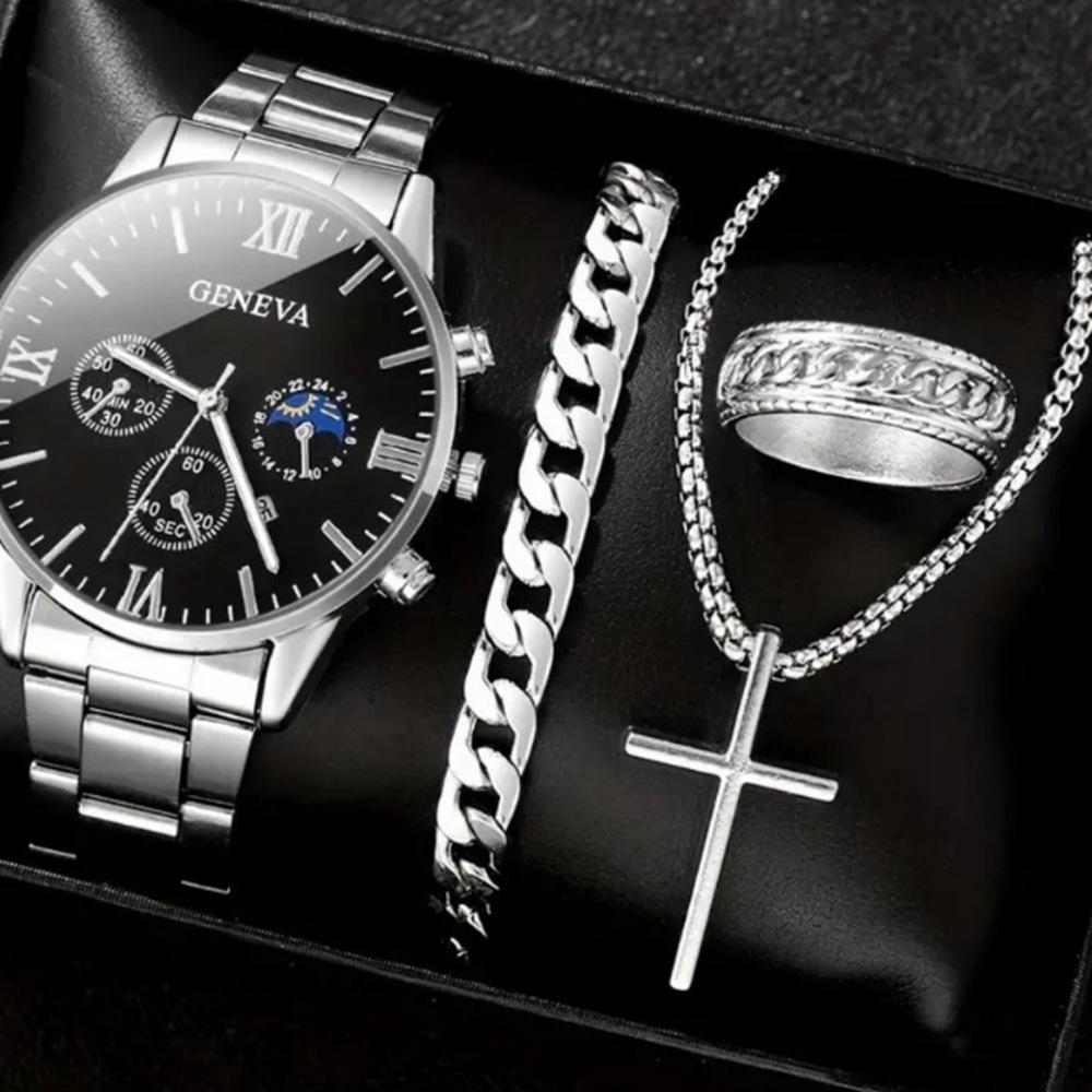 

Set Watch Hollow Non-Mechanical Watch Men S Business Watch Jewelry Watch Multi-Piece Combination Bulk price