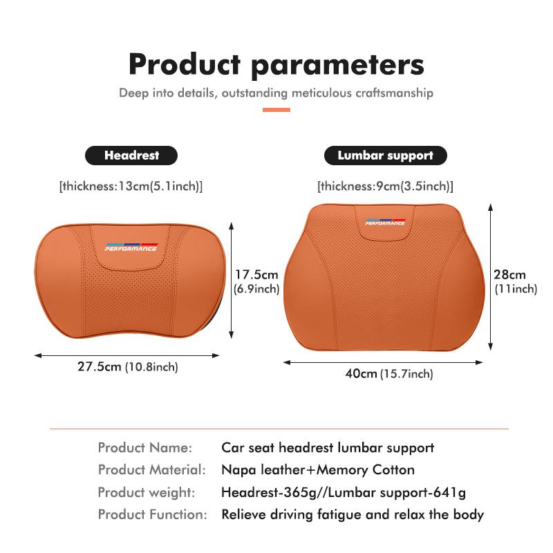 Qhrfm5 Car Logo Headrest Waist Pillow Neck Support Pad Emblem Accessories For BMW 1 3 5 Series G30 G32 G38 2021 2020 2019 2018 E46 E91