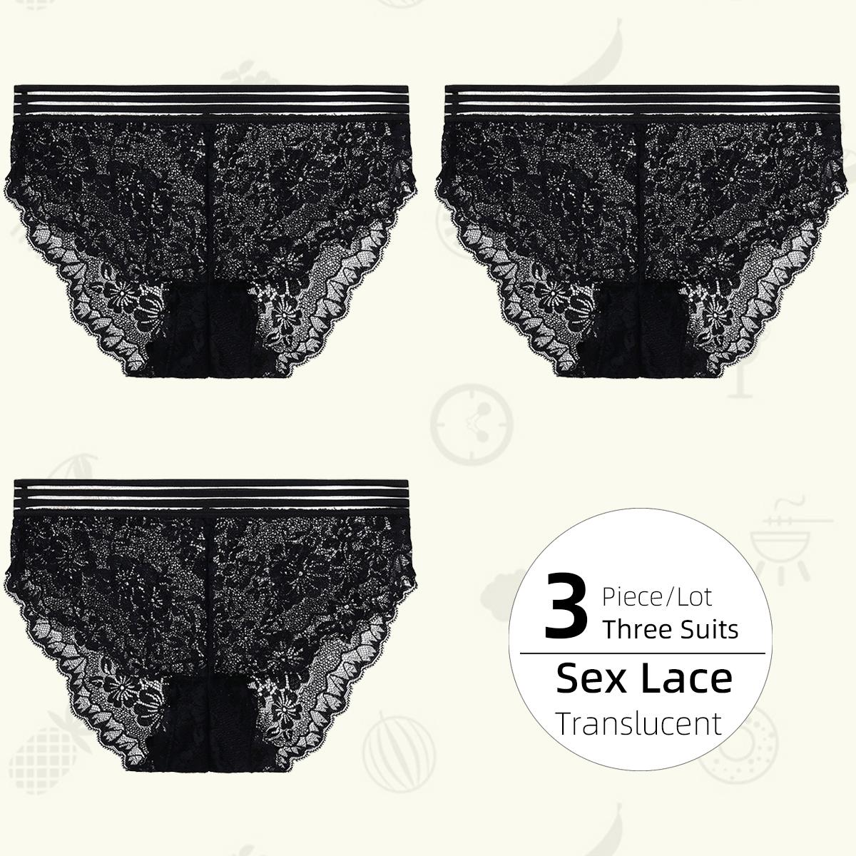 

Кружевные женские трусики со средней посадкой, сексуальные дышащие женские трусы, полупрозрачные женские трусы S