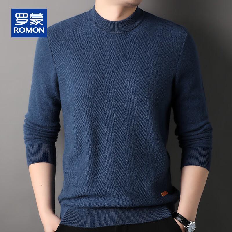 ROMON Men's 100% Cashmere Thick Warm Mock Neck Sweater