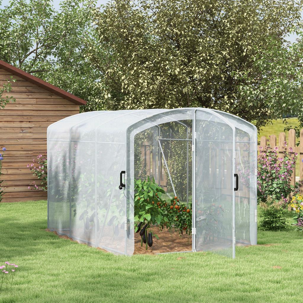 Tunnel Greenhouse, Walk-In, Transparent Film, Galvanized Steel Frame, 3 x 2 x 2m