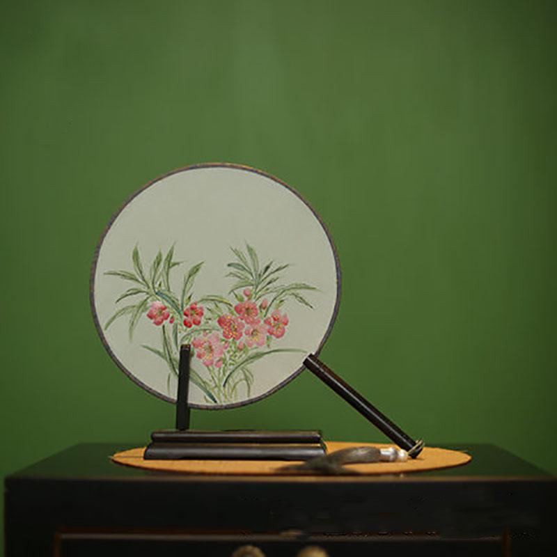 Suzhou-Double-sided Embroidery Hand Held Fan, Round Circular, Hand-embroidered Dance Silk Fan, Chinese Style Gifts, Hanfu Home