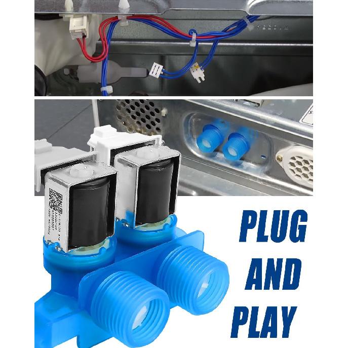 Water Inlet Valve Fit for Whirlpool Maytag Washer Machine, Front Load Clothes Washer Water Valve Replace WPW10289387 AP6018779 PS11752082