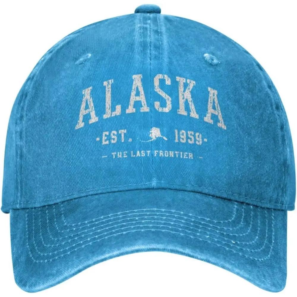 

Бейсболка Alaska Est 1959 года, мужская, выцветшая на солнце, шляпа ковбоя-дальнобойщика Adjustable розы красного