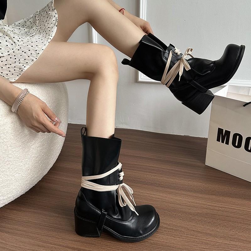 Women's retro not tired feet Martin boots - comfortable soft elastic trend non-slip wear chic hundred outstanding height increase shoes