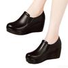 Four Season Anti Slip and Waterproof Platform Comfortable and Casual Women's Shoes Slope Heel Middle Heel Women's Single Shoes