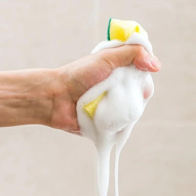 Extra Thick Double Sided Cleaning Sponge Non Scratch Scrubber Kitchen Dishware Pots Pans Household Multi Purpose Cleaning Supply