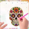 Halloween DIY Pearl Diamond Acrylic Fridge Magnets 6Pcs Painting Kit Ghost Pumpkin Witch Decor