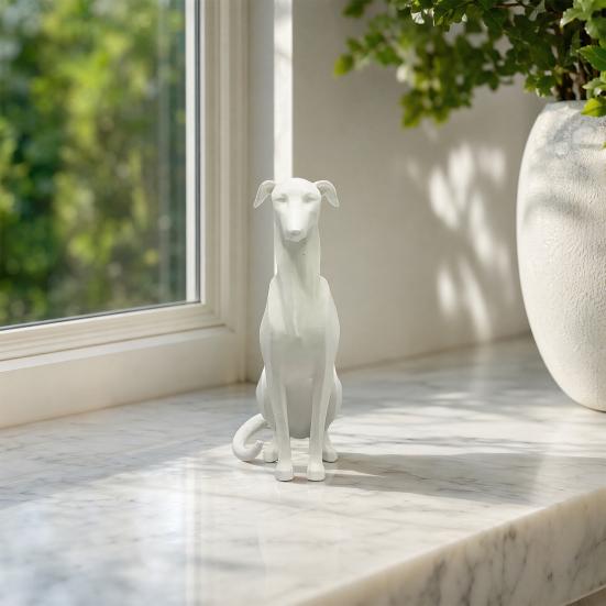 3D Printed Huibiti Dog Figurine, Simulated Sitting Dog Shape Model, Delicate Hair Texture, One-Piece Molding, Mini Desktop Ornament Gift for Dog