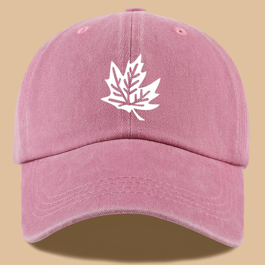 Maple Leaf Print Retro Trucker Cap Breathable Adjustable Baseball Cap Unisex Sun Hat