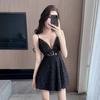 Slim Sexy V-Neck Suspender High Quality Lace Hollow Waist Backless Swing Suspender Dress New