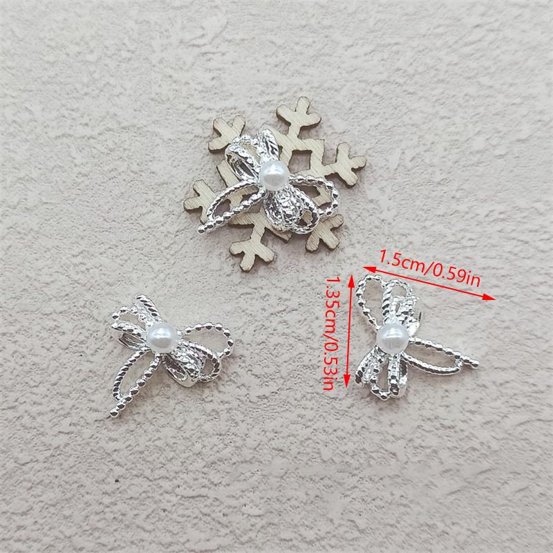 

10 Pcs Strobe Butterfly Alloy Resin Nail Art Jewelry Butterfly Pearl Nail Art Alloy Jewelry Diy Nail Art Decoration Accessories as the picture