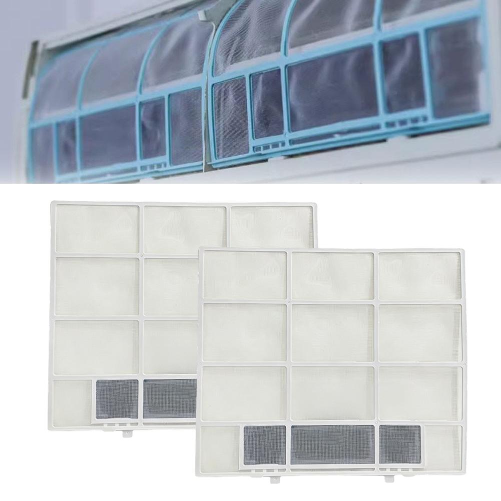 2pcs AC Indoor Unit Filter Screen Dust Prevention Mesh PVC Replacement Parts For Home Air Conditioner Outlet Grill Cleaning Kit