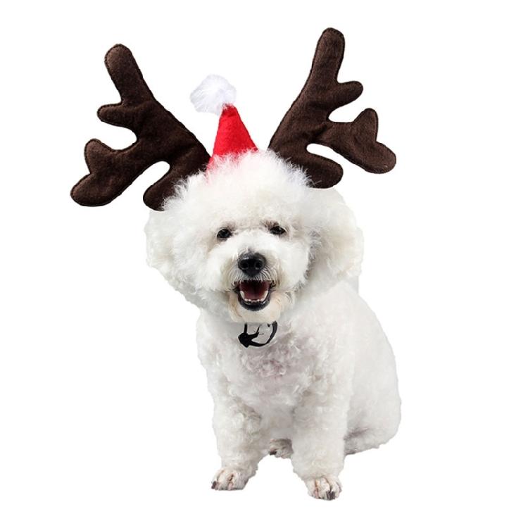 Holiday Pet Headpiece Reindeers Style Soft Ear Regulable Dog Accessory For Christmas Photography