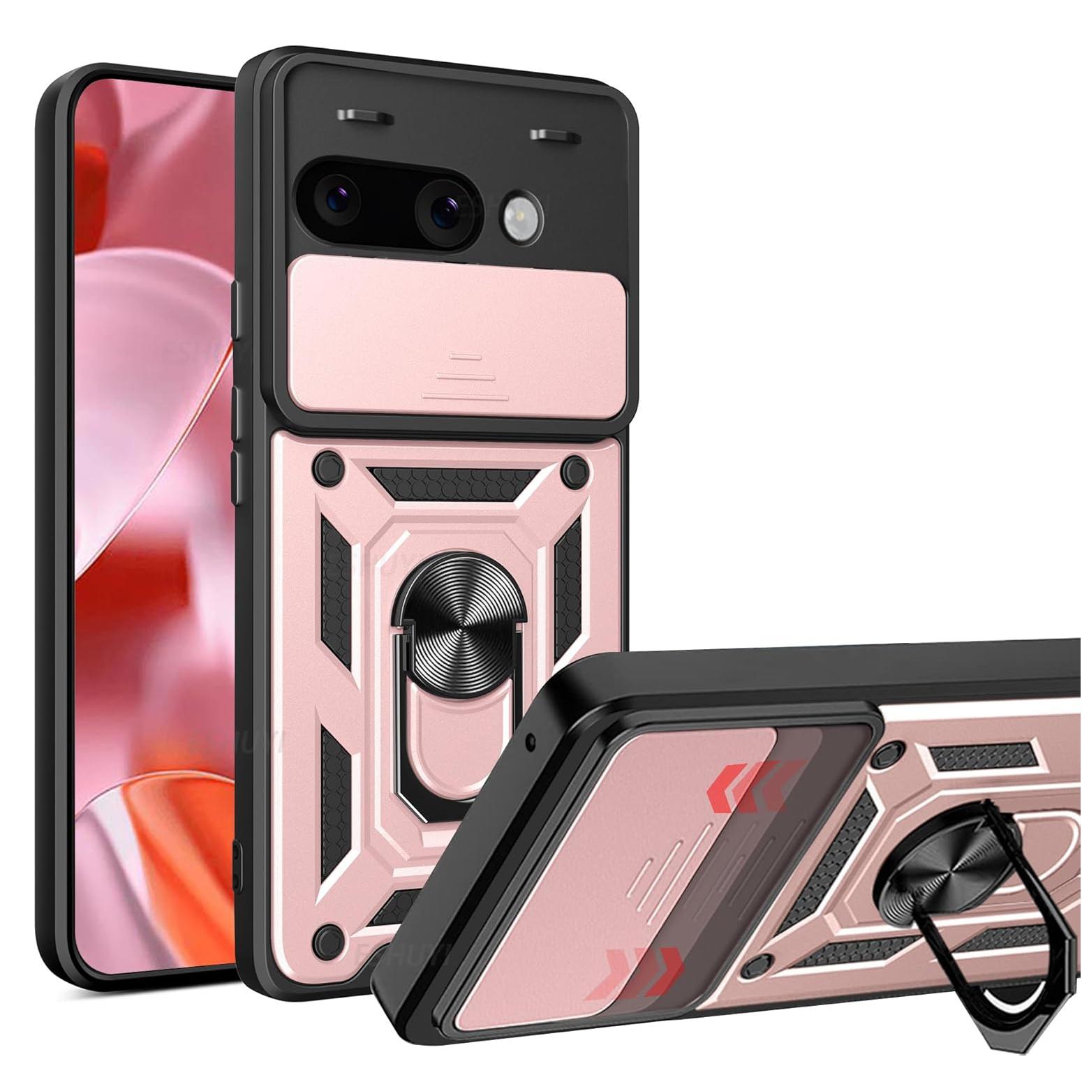 

Военный бронированный чехол для Google Pixel 9A Чехол для Pixel 9 Pro XL Чехол с кольцом-подставкой Coque Fundas Google Pixel 9 Pro розового золота