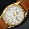 JAPAN VINTAGE REFURBISHED SEIKO 5 AUTOMATIC MENS WHITE DIAL WATCH A444120-1