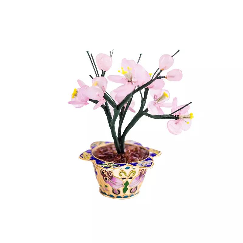 Artificial Potted Jade Flower Desktop Small Jade Pink Bonsai Desk Decoration Simulation Flower Plant слоновая кость