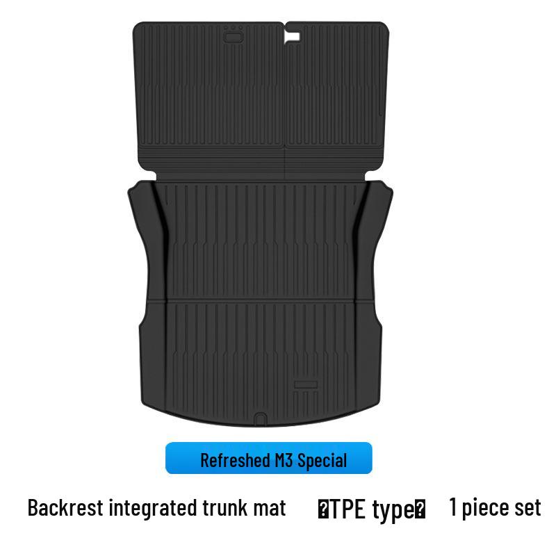 Tapis de sol, Tapis de coffre, Boîte de rangement de coffre, Film trempé, Garde-boue pour Tesla Model 3