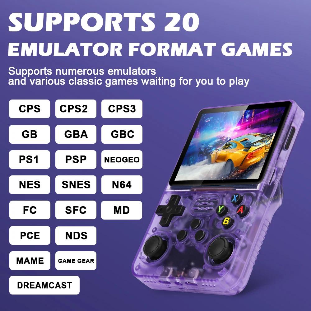 NEW Transparent R36S Retro Handheld Video Game Console Linux System 3.5 Inch IPS Screen Mini Video Player 15000+ Classic Games