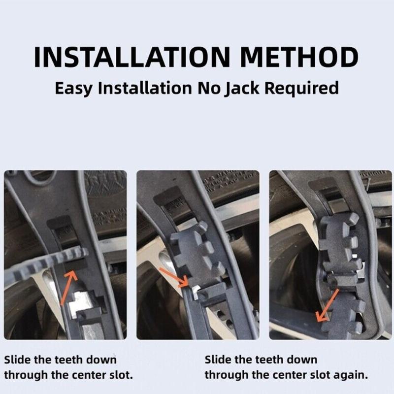 10 peças Auxílios de Tração para Pneus Instalação Fácil Conjunto de Correntes para Pneus para Melhora da Estabilidade em Estradas Escorregadias para Áreas com Neve e Lama