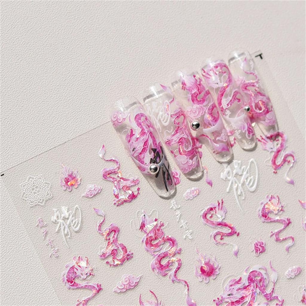 1pcs 5D Cute Pink Cat Claw Nail Art Stickers Slider Nail Decorations Decals Self-Adhesive Manicure Accessory DIY
