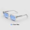 Ruiao  Retro Black Designer Sunglasses Vintage for Women Clear Luxury Square Rectangular Blue Lens Man UV400 High Quality