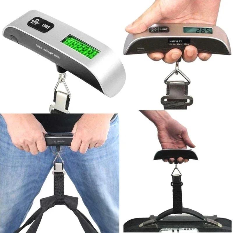 Portable Digital Scale Mini Luggage Weight Scale Electronic Scale Handheld Scale Pocket Scale 110lb/50kg Travel Scale LCD Displa