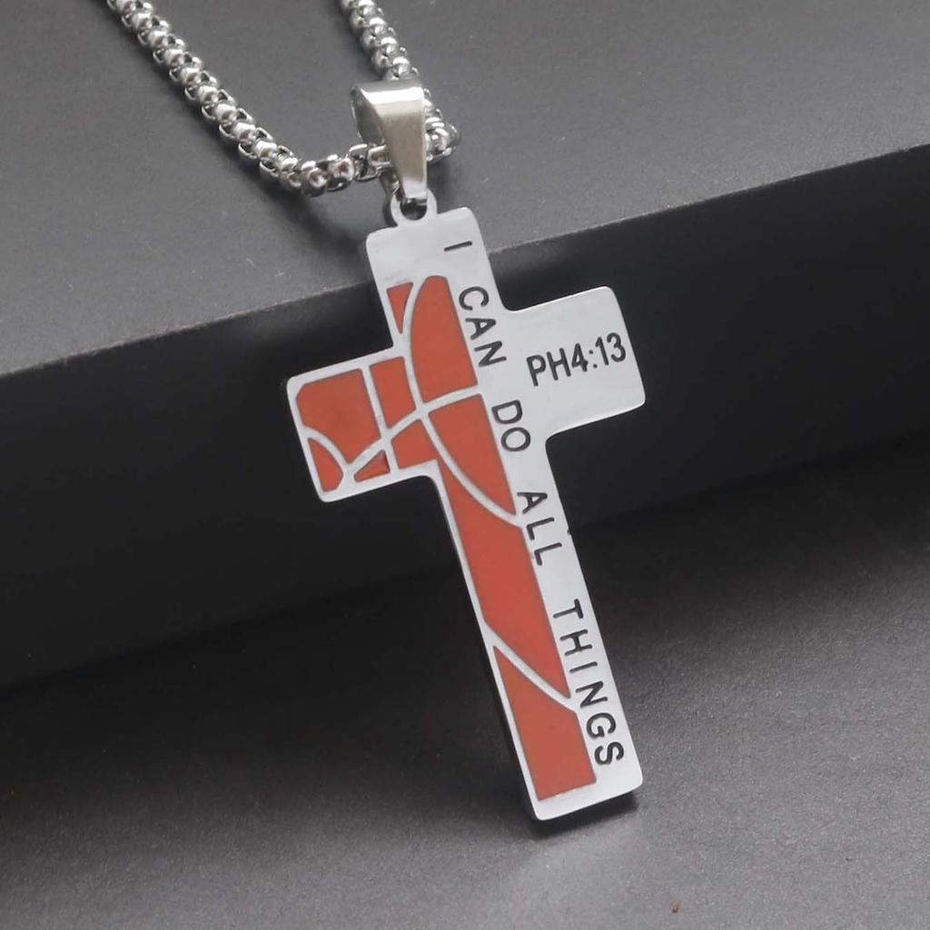 Collier Homme Spiritual Male Minimalism Stainless Steel Necklace Man's Jesus Cross Necklace for Man Collar Hombre