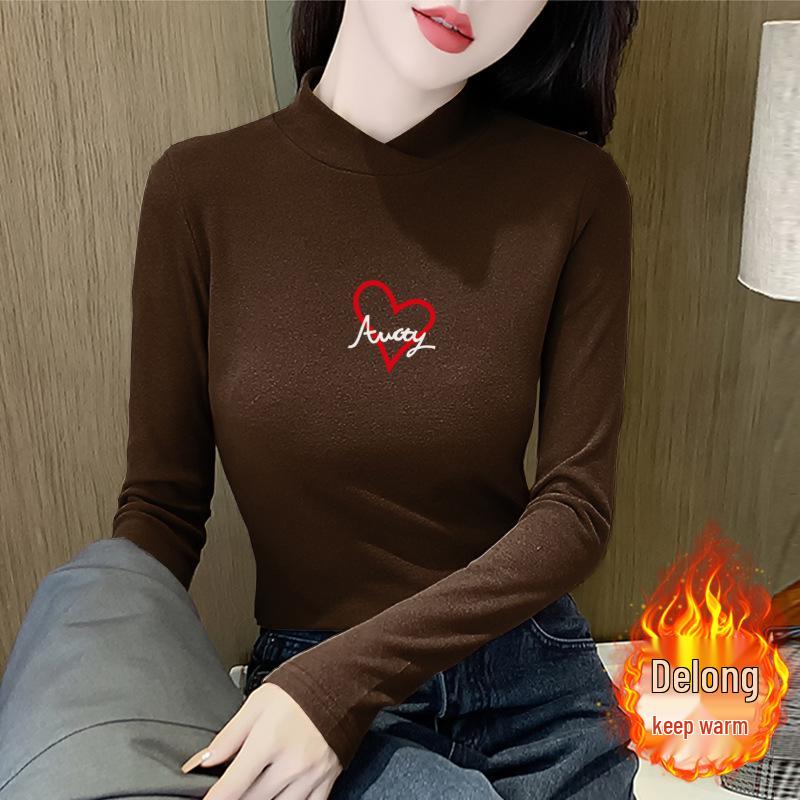 2025 Double-Sided German Velvet Warm Fleece Thickened Slim Fit Long Sleeve Autumn/Winter Base Layer Top