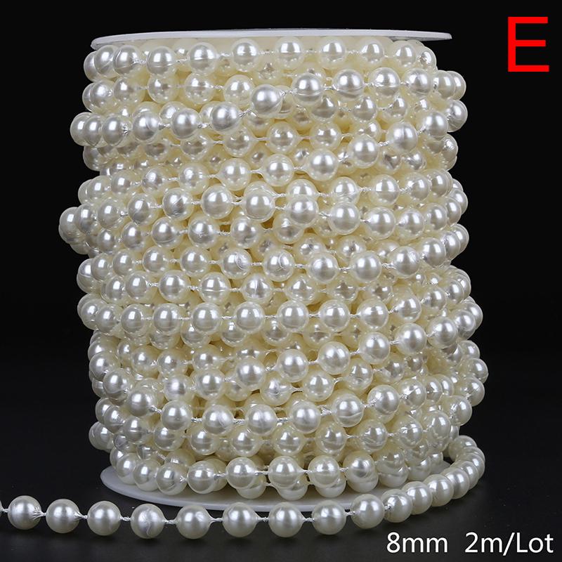 Abs Round Pearl Beads Rope Diy Craft Supplies Jewelry Decoration Wedding Dress
