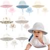 Musselin Baby Sonnenhut Verstellbar Sommer Kinder Panama Hut 100% Baumwolle Kleinkind Fischerhut für Mädchen Junge Outdoor Strand Säuglingskappe 1-3J