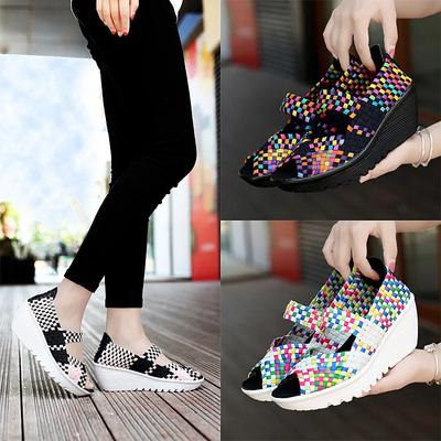 Fashion Breathable Shoes New Fashion Flats Women's Hollow Out Woven Elastic Strap Casual Shoes Fish Mouth Comfortable Sandals