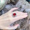 Luxurious Adjustable Ruby Ring for Women - Elegant Design with Brilliant Gemstones