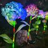 Solar Powered Garden Lights Fairy Hydrangea Light LED Outdoor Stake Lights Waterproof Decorative Tree Artificial Flower Light for Path Yard