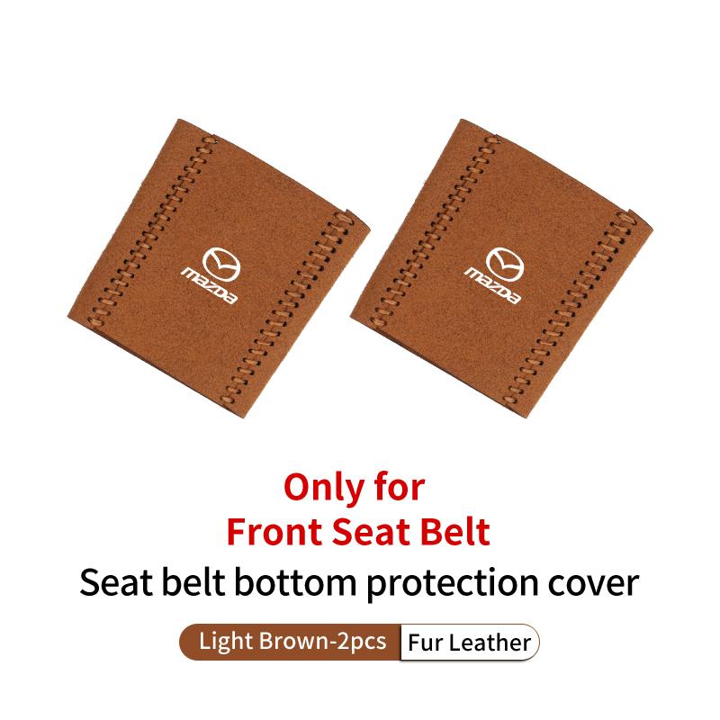 Car Buckle Protective Cover Fur Leather Safety Belt Protector Auto Accessories For Mazda 3 6 2 Axela CX5 CX3 CX30 CX9 Atenza IUE2