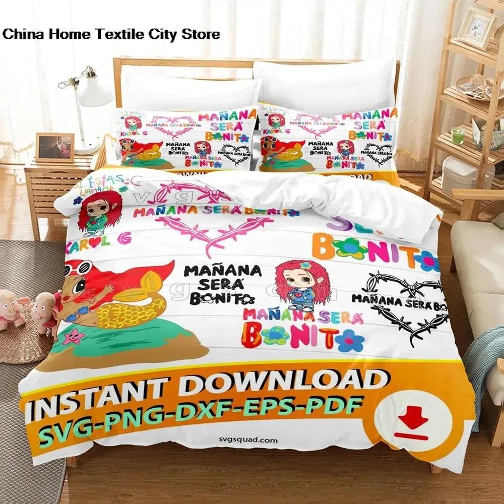 

Karol G Mermaid Manana Sera Bonito SVG Постельное белье Односпальная кровать Двуспальная кровать King Bed Set Детская спальня Duvet Set Manana Sera Bonito 70x133cm 2pcs