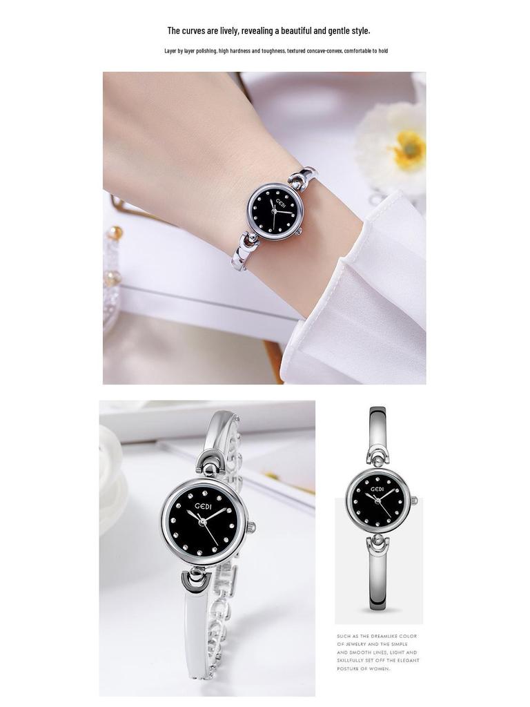 Gedi Elegant Korean Style Round Dial Bracelet Quartz Watch