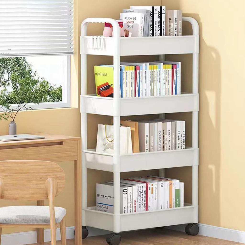 Snacks and Beverages Rack Easy To Assemble Rolling Cart 4 Tiers Trolley Convenient Storage Solution for Picnics