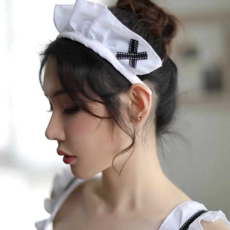 Fun Lingerie, Sexy Women, Transparent Seductive Lingerie, Maid Clothing, Maid One-piece Suit