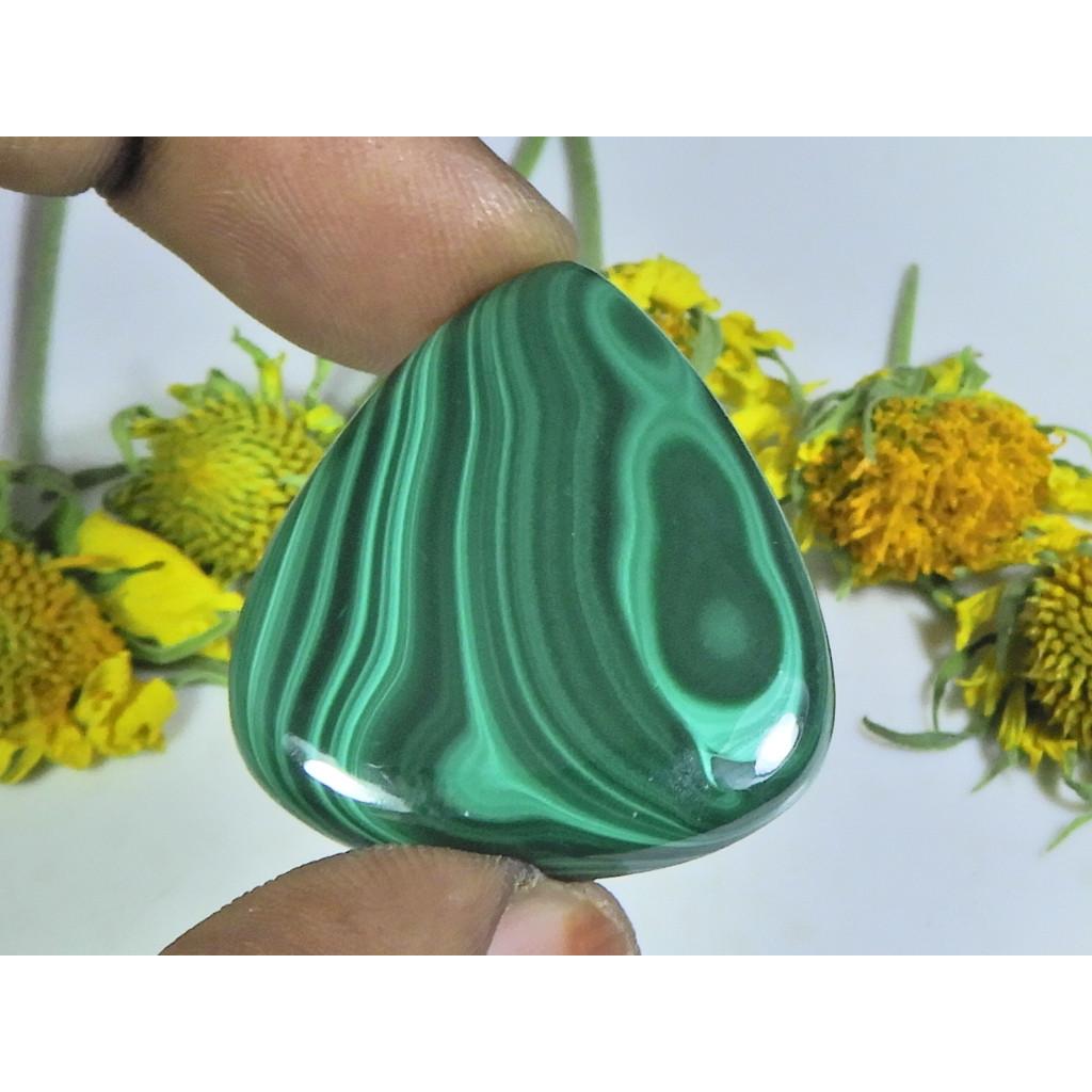 

AA++ Natural Green Malachite Pear Cabochon Loose Gemstone 29X34X04MM 55Cts. D-04