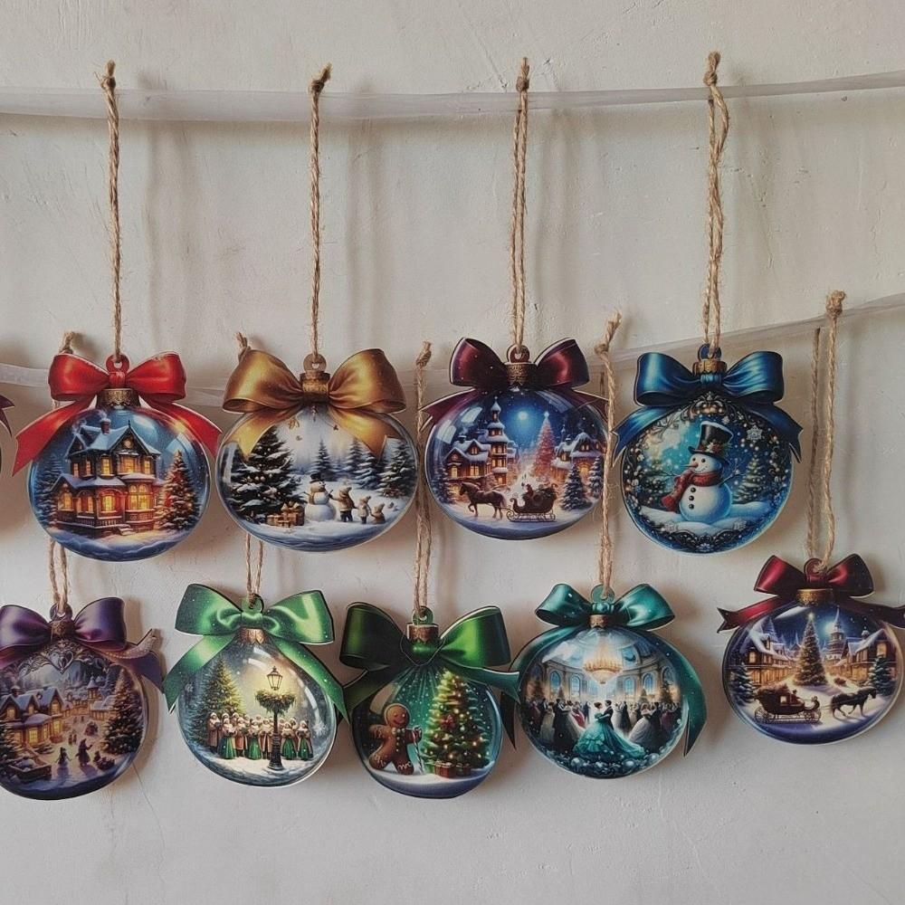 18pcs/set Wooden Material Merry Christmas Decorations Hanging Ornament  New Year Celebration