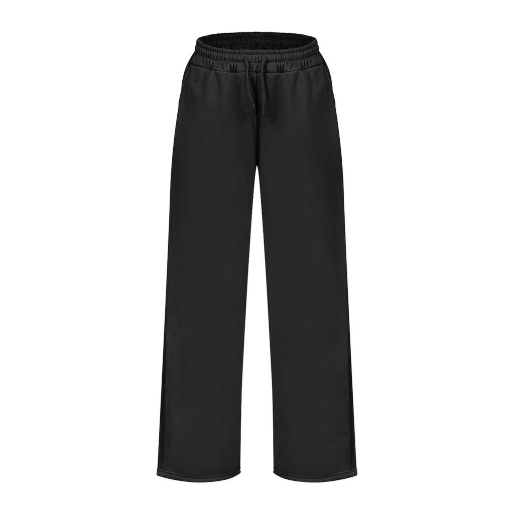 Modisches Damen-Kurz-Kapuzensweatshirt mit Batikmuster und Weitbein-Hose im Anzug