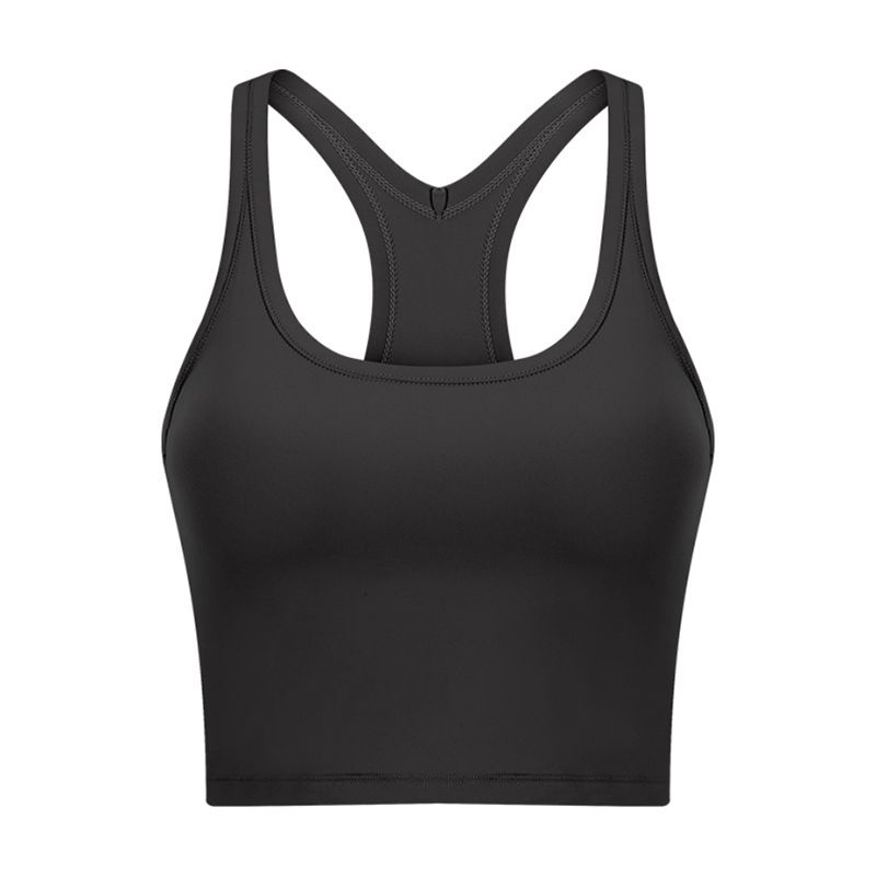 Original I-Shaped Yoga Vest Female with Chest Pad Beauty Back Exercise Underwear Female Bubble Wrap Running Fitness Bra Can Be Outwear